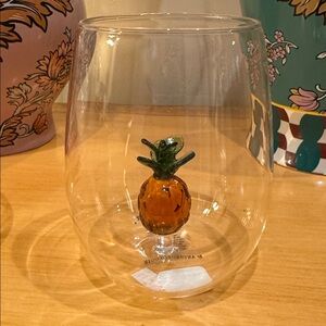 Anthropologie Pineapple Stemless Wine Glass
